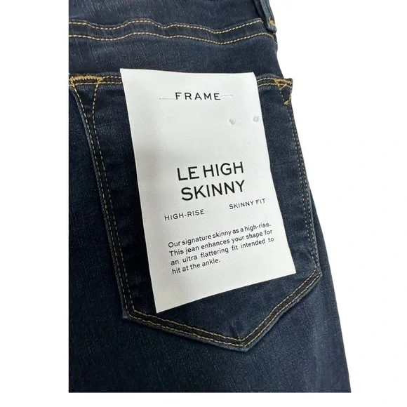 Frame Denim Revolve Le High Raw Edge Hem Ankle Slit Rivet Skinny Jeans Fonda - Picture 11 of 16